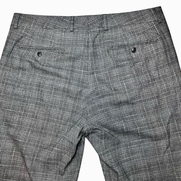 Bonobos Italian Stretch Wool Glen Plaid Dress Pants in Grey Men’s 33/30 - Picture 3 of 9